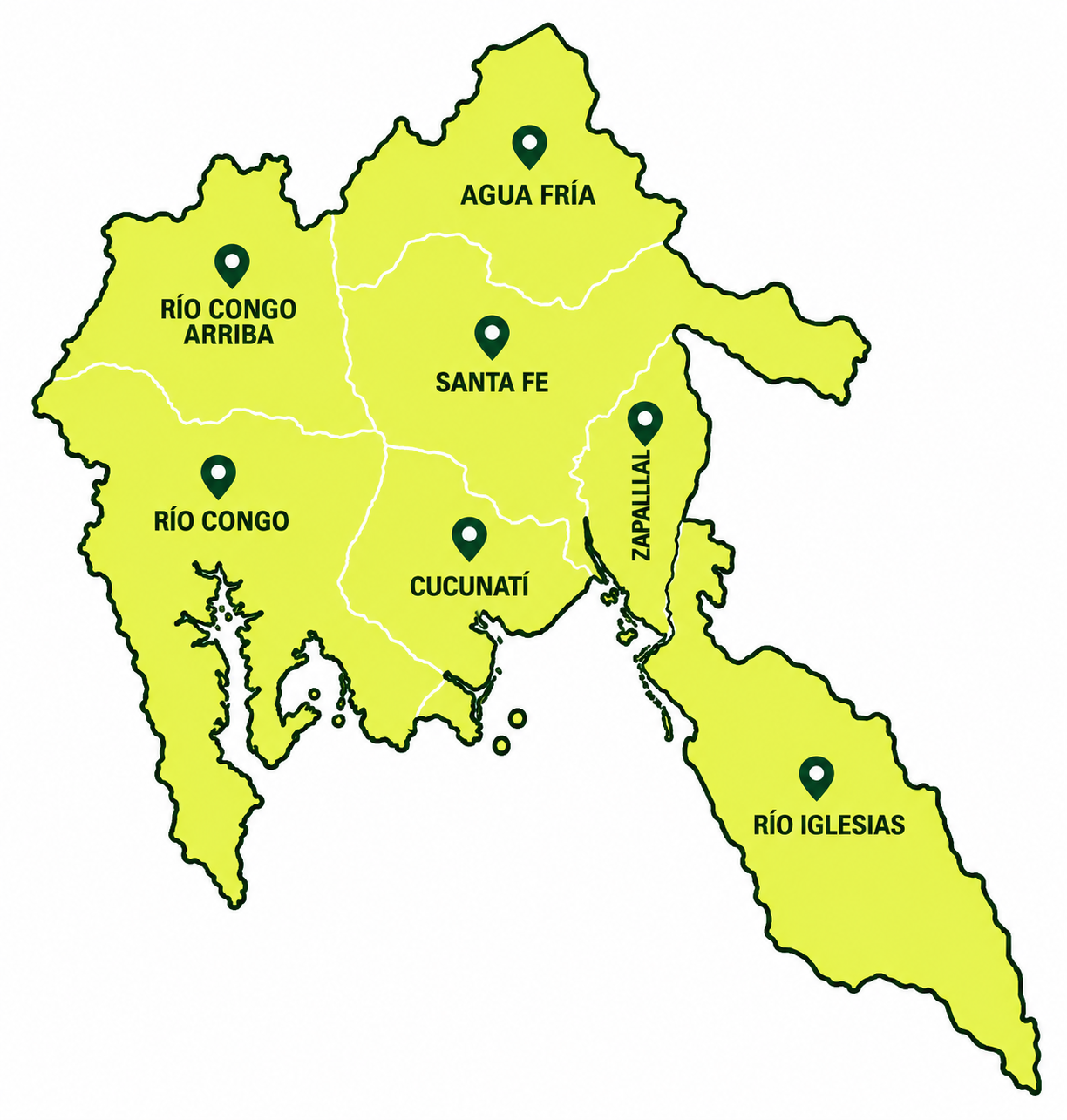 Mapa del Distrito de Santa Fe de Darién